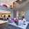 lobby with groups of chairs, spacious areas and easy access to talk to property agents